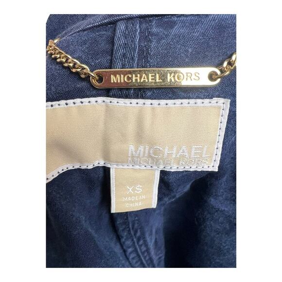 Michael Kors Blue Lyocell Womens Coat Jacket lightweight transition Fall XS Soft - Picture 7 of 8